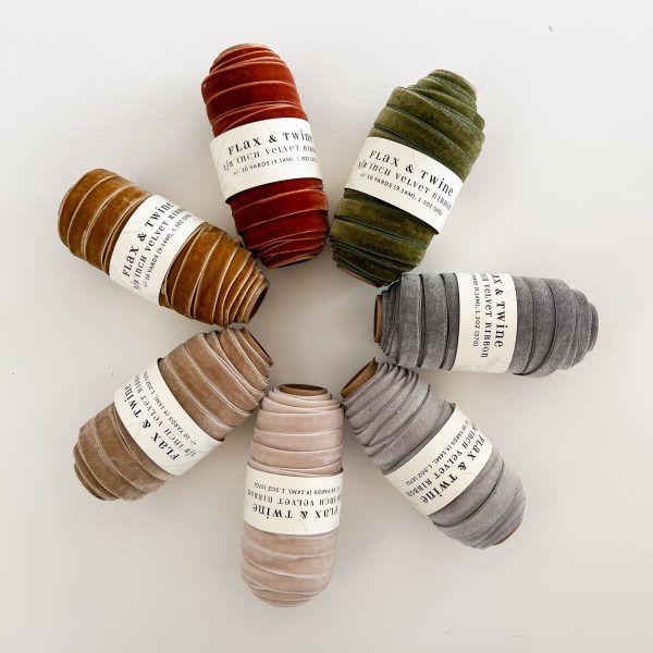 Flax & Twine 3 8  Velvet Ribbon Supply - Image 2