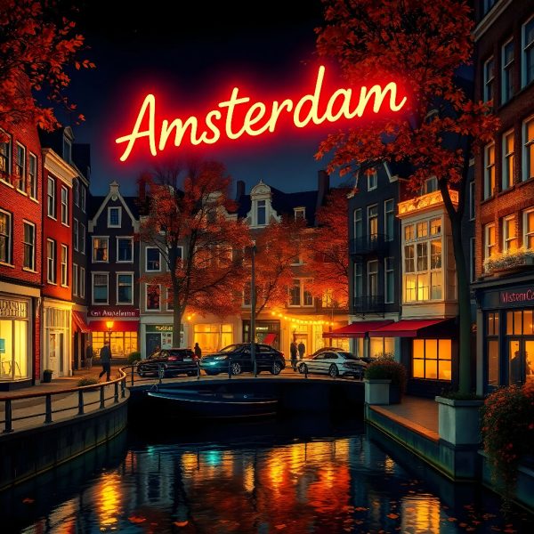 Amsterdam Glowing poster Online Sale
